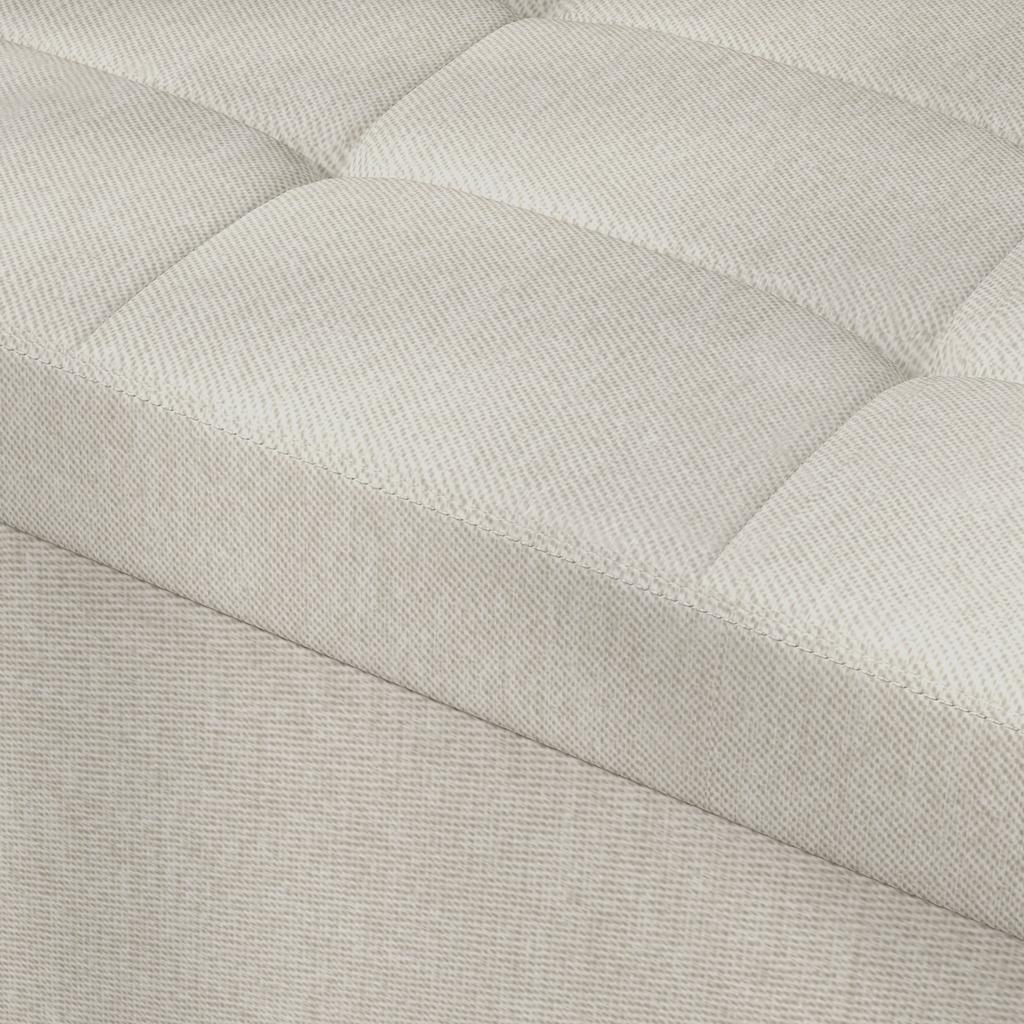 Storage Bench Foldable Storage Ottoman End-of-Bed Footrest with Tufted Lid 76L x 38W x 38H cm Cream