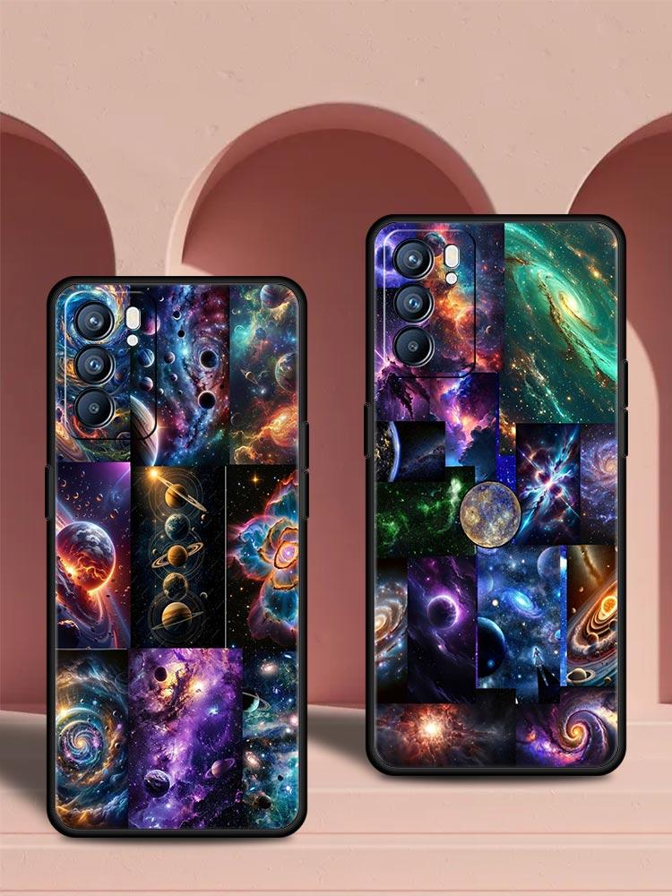 Universe Starry Sky Moon Phone Case For Oppo Reno 13 12 11 10 7 F Find X5 X6 A98 A80 A79 A78 A57 A54 A31 A17 Pro Soft TPU Cover
