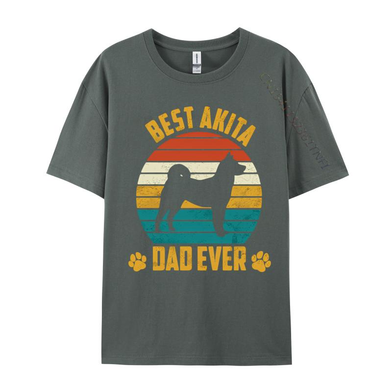 Big And Tall T Shirts Best Akita Dad Ever Retro Sunset Dog T Shirts Retro Tops T Shirt Cotton Mens Holiday Shirts Men
