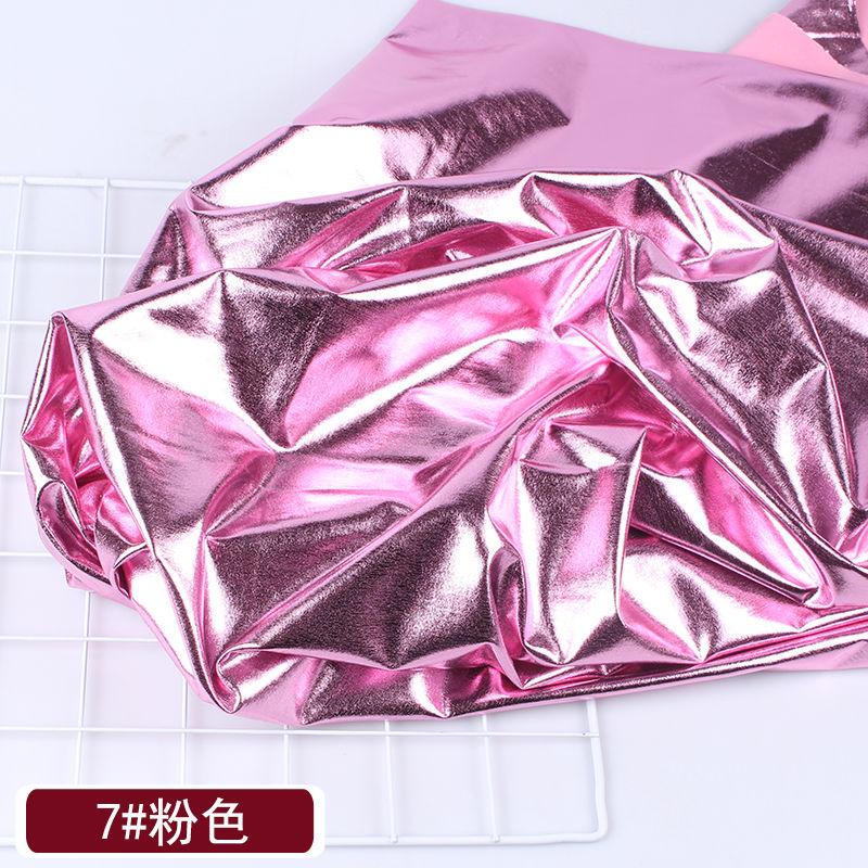 Elastic Golden Reflective Fabric By The Meter for Stage Clothes Hats Decoration Sewing Plain Bronzing Cloth Smooth Skin-friendly