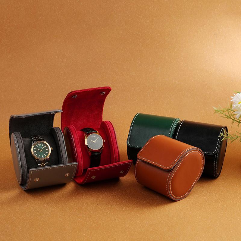 Watch Box 1/2/3 Slots Travel Watches Storage Case Organizer Jewelry Display Case Watch Roll Waterproof Pu Leather Organizer