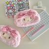 Sanrio Plush Lamb Piano Pencil Case for Girls, Cute Large Capacity Cartoon Stationery Bag, High Beauty Makeup Bag Kawaii Bag