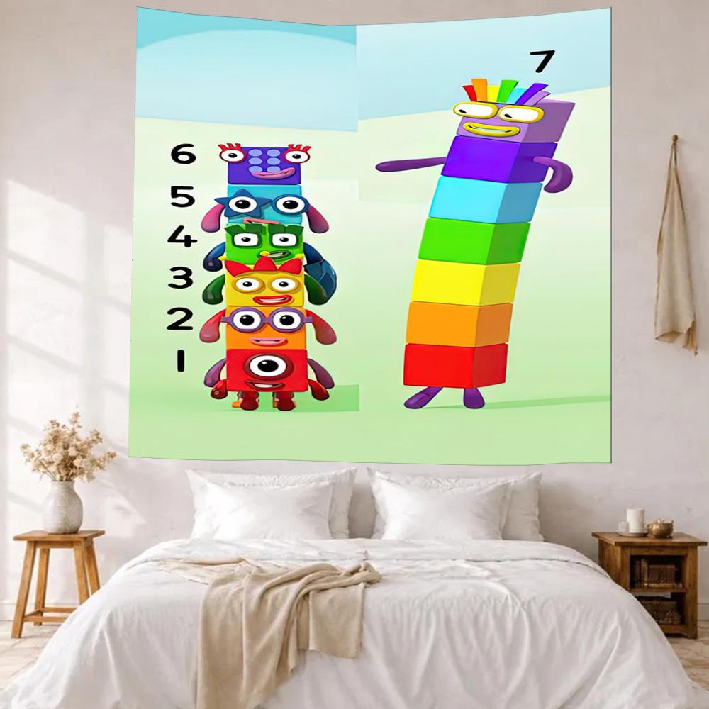 Numberblocks Wall Decor Tapestry Art For Pet Memorial Birthdaywedding Party Backdrop Family Gift