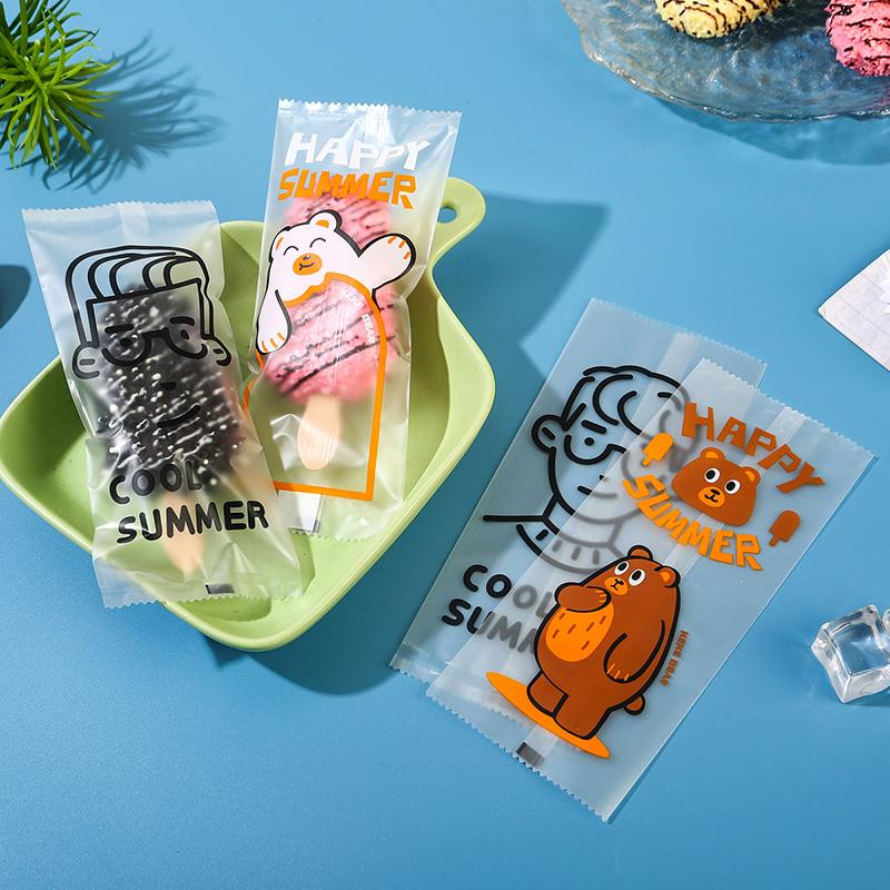 100Pcs Disposable Ice Popsicles Bags Thick Frozen Pops Handmade Ice Cream Plastic Wrappers For Candy Food Grade Packing Bag