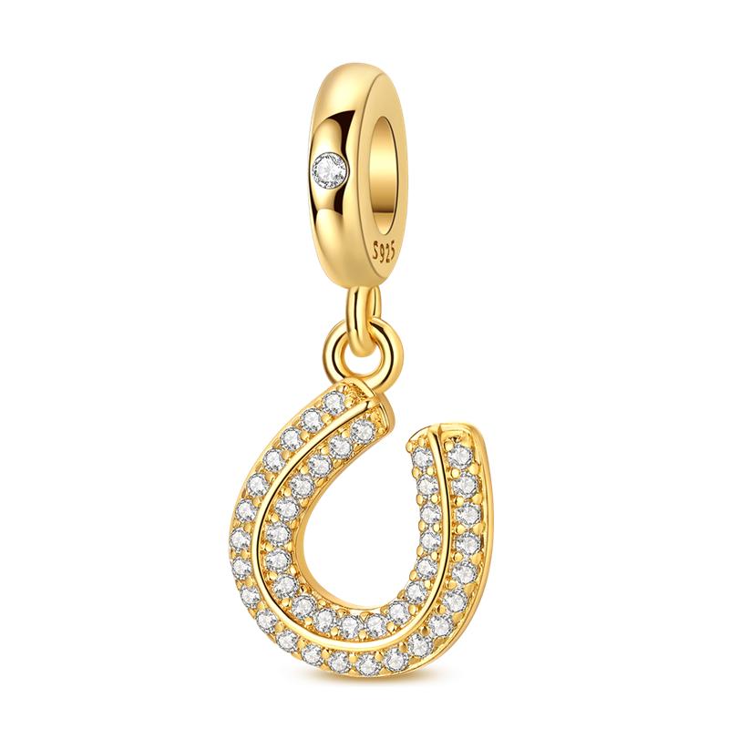 Golden Angel Virgin Mary Charms Bead 925 Silver Inlaid Zircon Puppy Pendants Fit Bracelet DIY Jewelry Gift