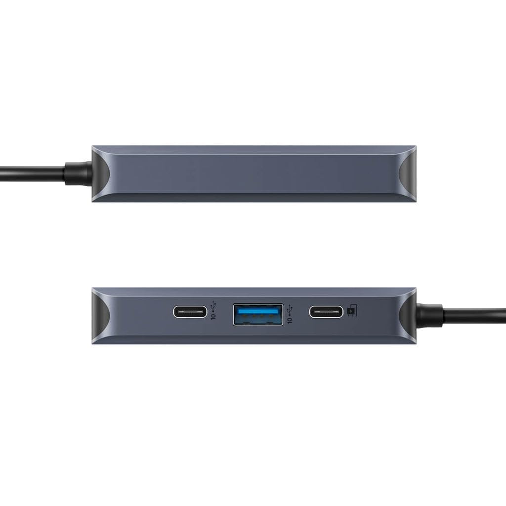HyperDrive Next Hub the Transfer Speed of Conventional 100W Fast 4K Compatible with MacBook and 4-Port USB-C [Double Devices, PD3.0, Charging, 60Hz,