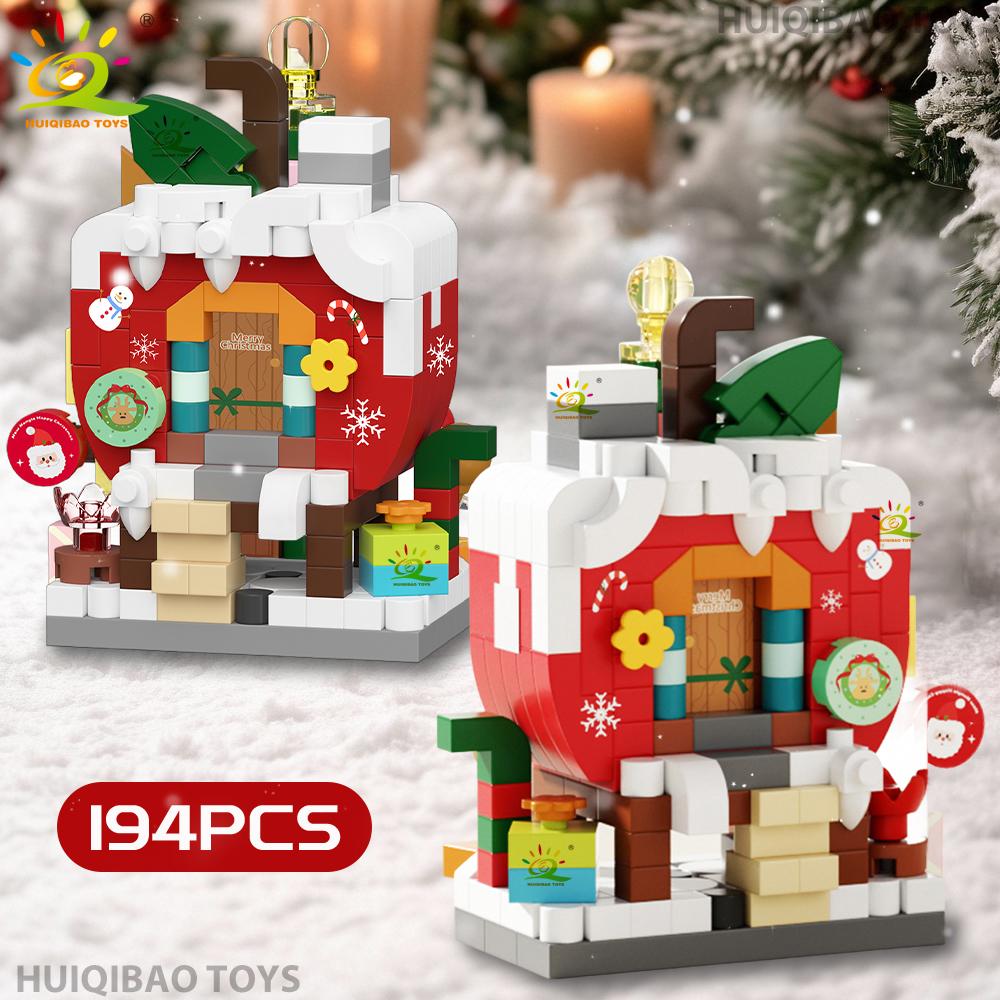 Bożonarodzeniowy Domek Deserowy Drzewko Święty Mikołaj Model Klocki Budowlane DIY Klocki Zabawki dla Dzieci Dorosłych Ozdoba na Biurko Prezent