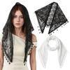 Vintage Lace Flower Hair Scarf Shawl Cute Triangle Head Scarf Bandanas for Women Photography