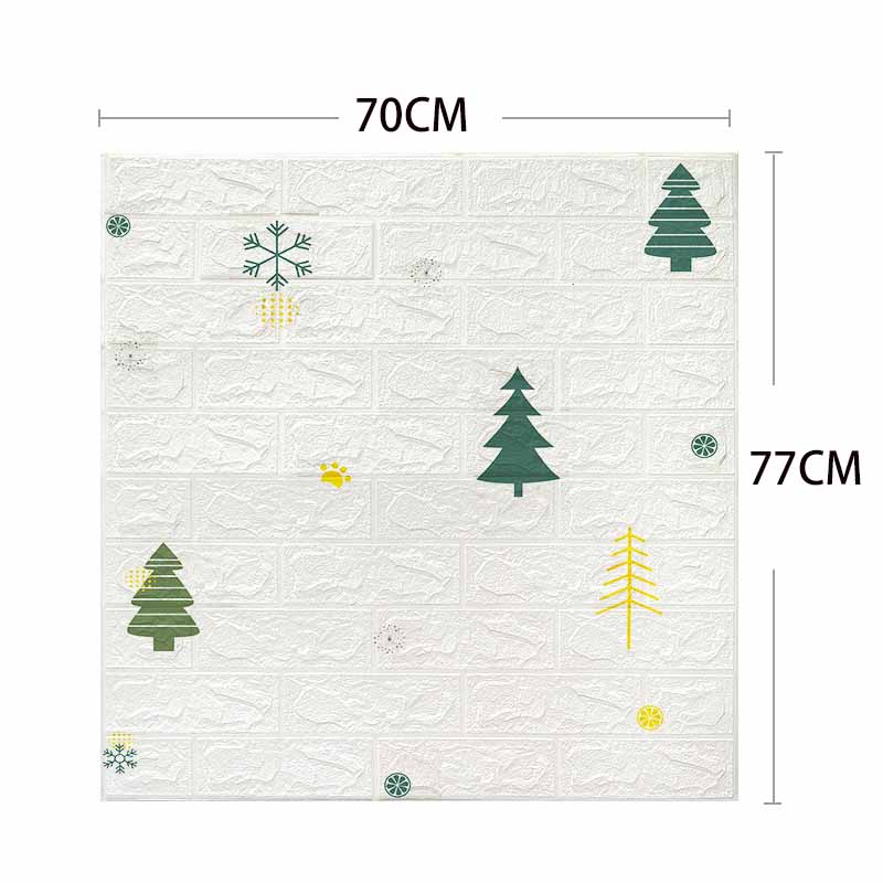 70*77cm 3D Self-Adhesive Waterproof Printed Brick-Pattern Wallpaper Living Room Bedroom Decor Removable Wall Sticker DIY Wall Covering