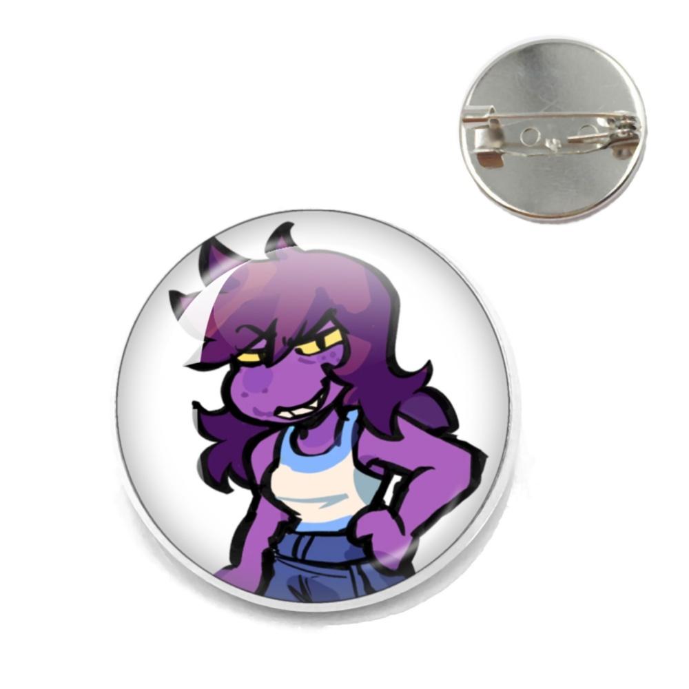 

Deltarune Game Character Susie Funny Meme Metal Pins Creative Lapel Pin Decor Cartoon Lover Metal Brooch Collar Gift Jewelry 20MM