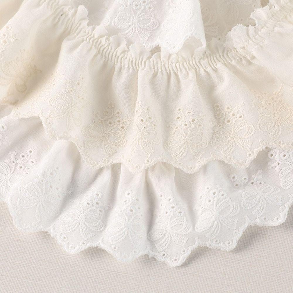 Clothing Accessories White Ruffle Lace Trim Cotton Width 7cm Embroidery Trim Ruffle Design Clothes Trimming