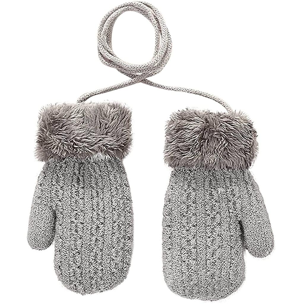 (Proiettore)Guanti caldi ispessiti per bambini in maglia invernale per bambina e bambino