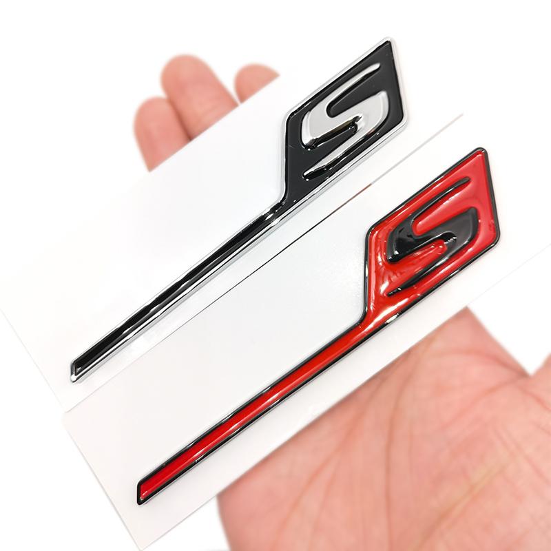 New ABS S Badge Car Rear Emblem Sticker for Mercedes Benz W117 Cla45 W205 C63 W212 E63 W207 W176 A45 X156 Gla45 AMG Styling