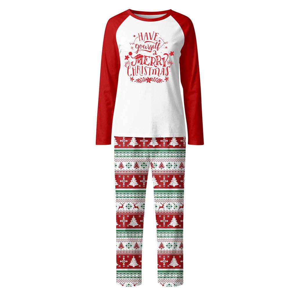 Family Matching Print Sets Pajamas Loungewear Outfits Family Matching Long Sleeve Tops+Pants Set