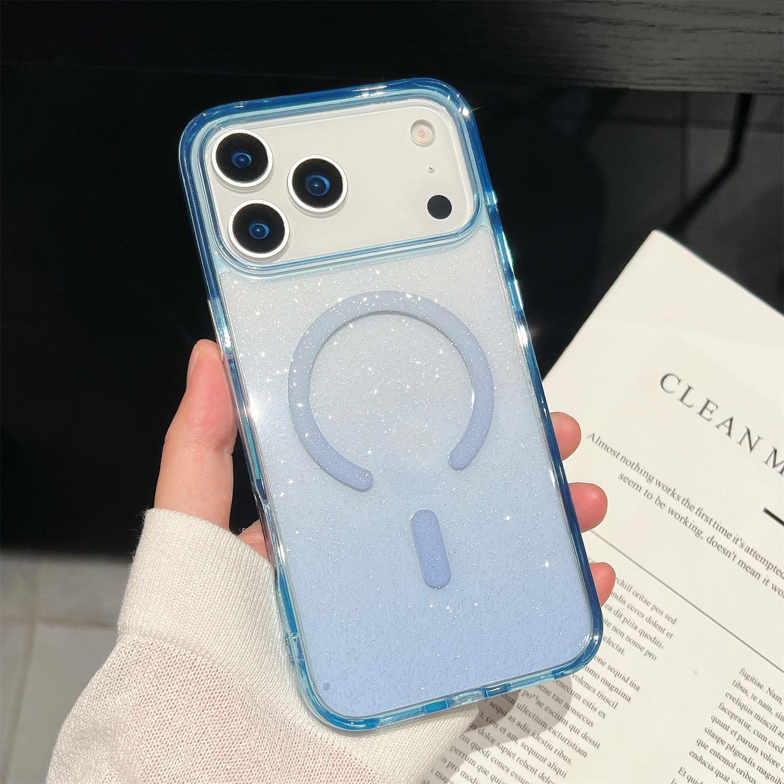 

For iPhone 17 Pro Case Compatible with MagSafe Sparkling Glitter PC + TPU Phone Cover