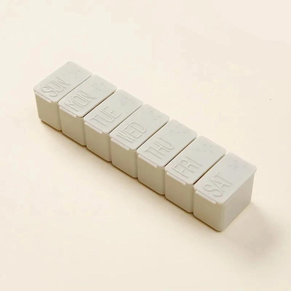 

New Hot Mini Portable Travel Weekly 7 Days 7 Grid Pill Cases Box Organizer Container for Strip Shaped Medicine Vitamin FishOils сірий