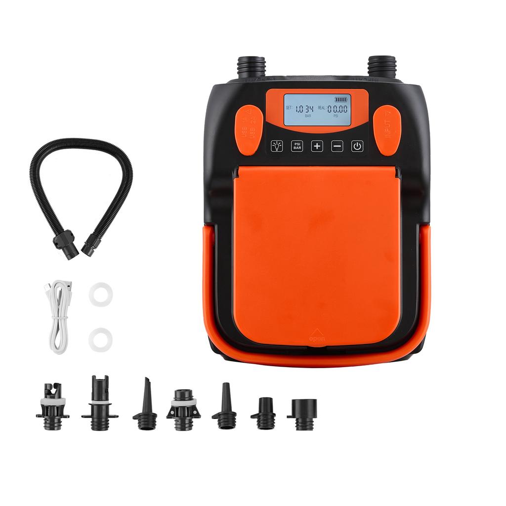 SucceBuy 20/22/40 PSI Stand-Up-Paddleboard-Pumpe Wiederaufladbar Akkubetrieben Automatische Abschaltung 12V DC Autoanschluss LED-Licht Ideal für Matratzen