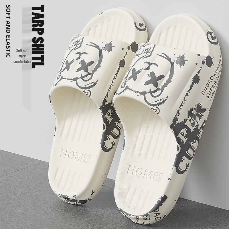 Printed Non-Slip EVA Slides: Men's & Women's Soft Sole Summer Slippers for Home & Outdoor Use