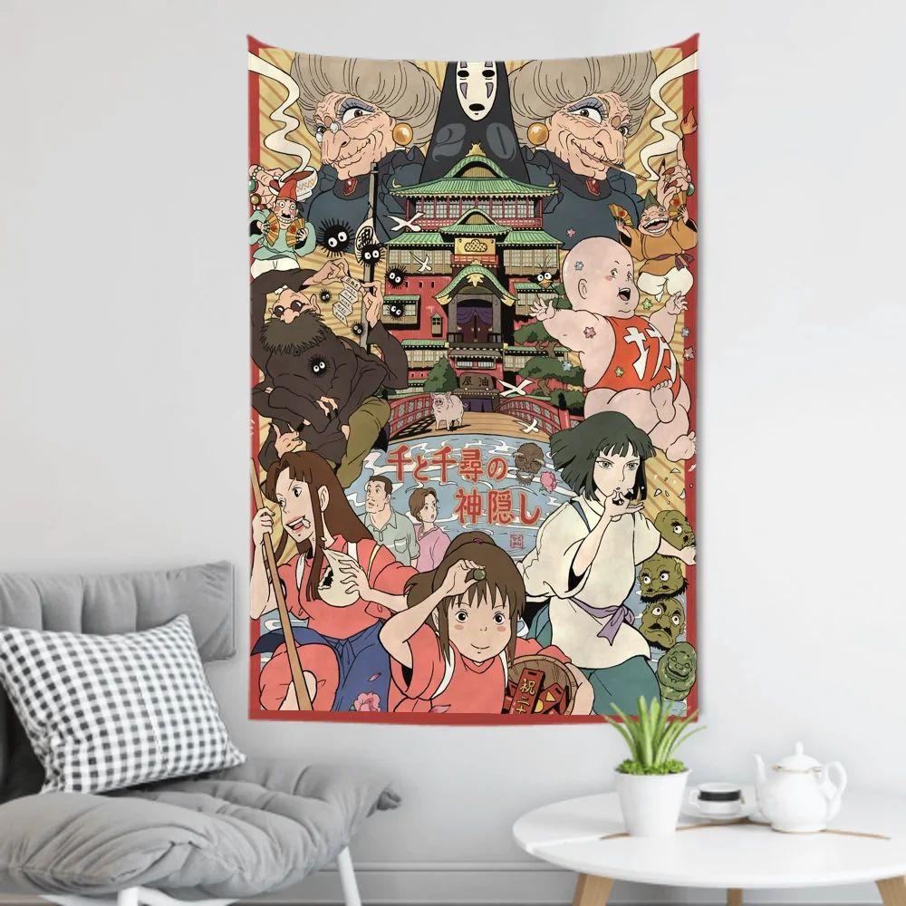 Tapestry Ukiyo e Samurai Miyazaki Anime 75x100