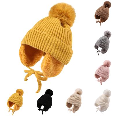And Winter Plus Velvet Children's Hat Warm Ear  Knitted Hat