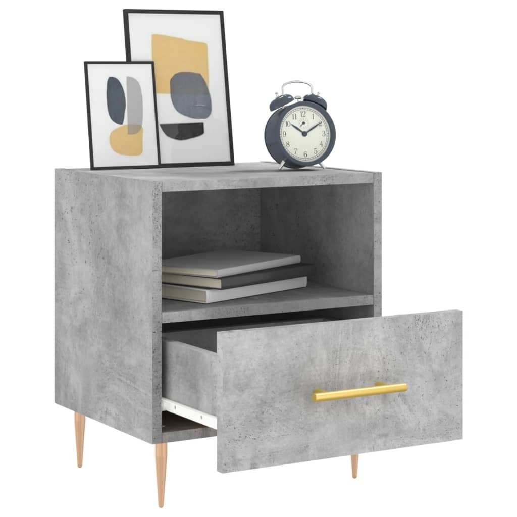Nightstands (2 pcs) Concrete Grey 40 x 35 x 47.5 cm Particleboard