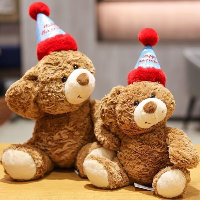 Lalka kwiatowa kapelusz urodzinowy lalka niedźwiedź beret miś pluszowa zabawka dla dziewczyny urodziny zwierzę domowe