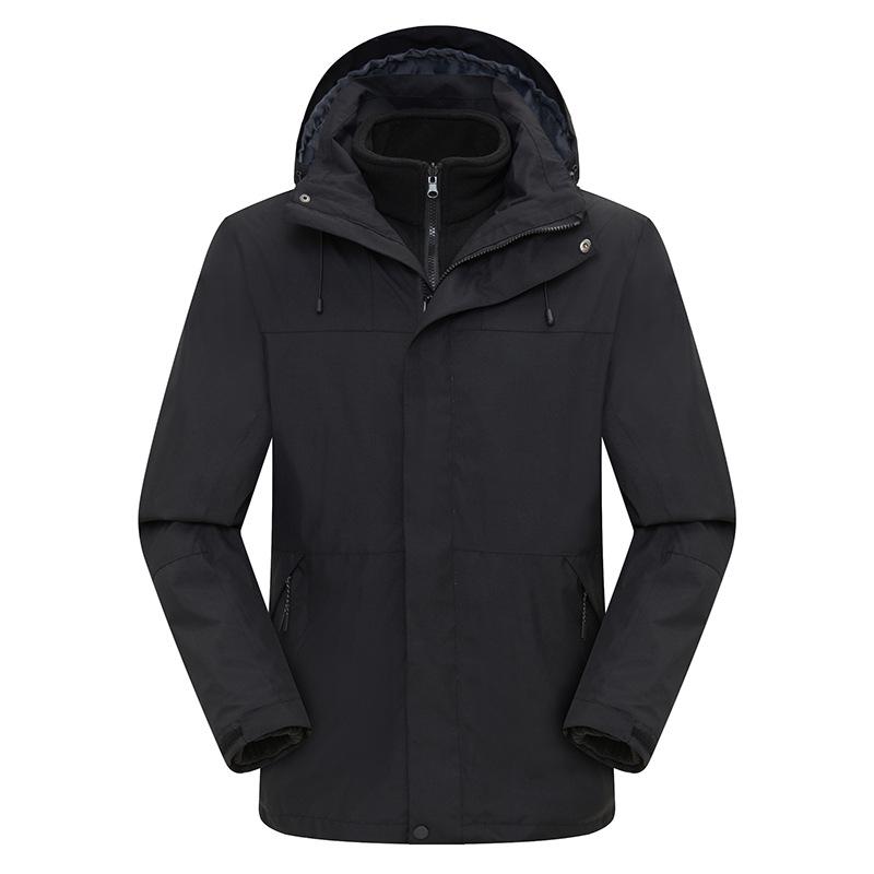 Men's and Women's Outdoor Windproof Waterproof Two-Piece Detachable Ski Suit, Three-in-One for Mountaineering