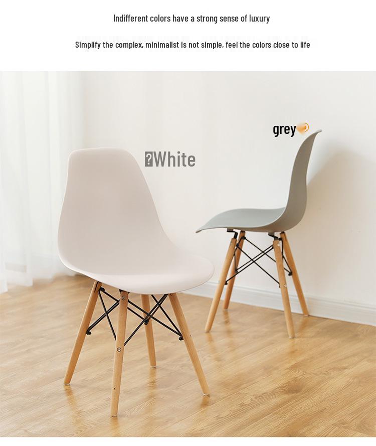 Nordic Modern Dining & Office Chair with Plastic Backrest - Simplistic Design for Home and Work.