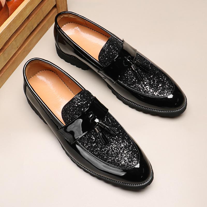2557 Loafers Men's Casual Leather Shoes Fashion Trend Versatile One-Pedal Tassel Loafers Men's Foreign Trade