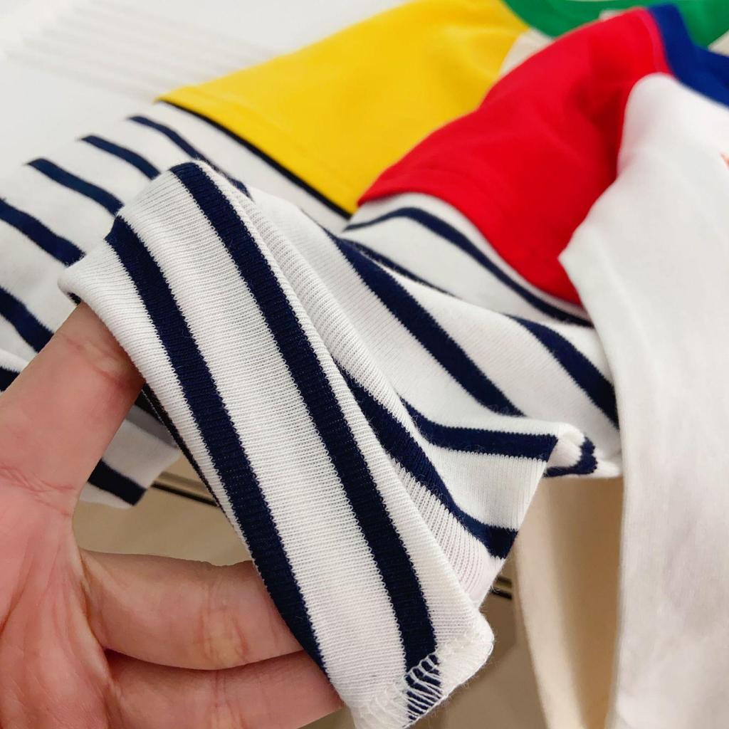 Toddler Boys' Cartoon Embroidery Striped Long-Sleeve T-shirt - Spring 2026 Collection