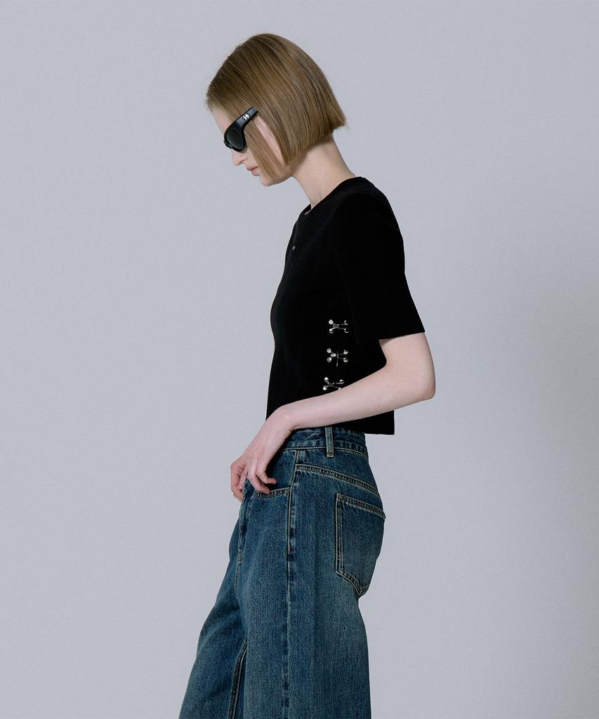 Jeissijeidi Hook Short Sleeve Knit Jzkt02Jc