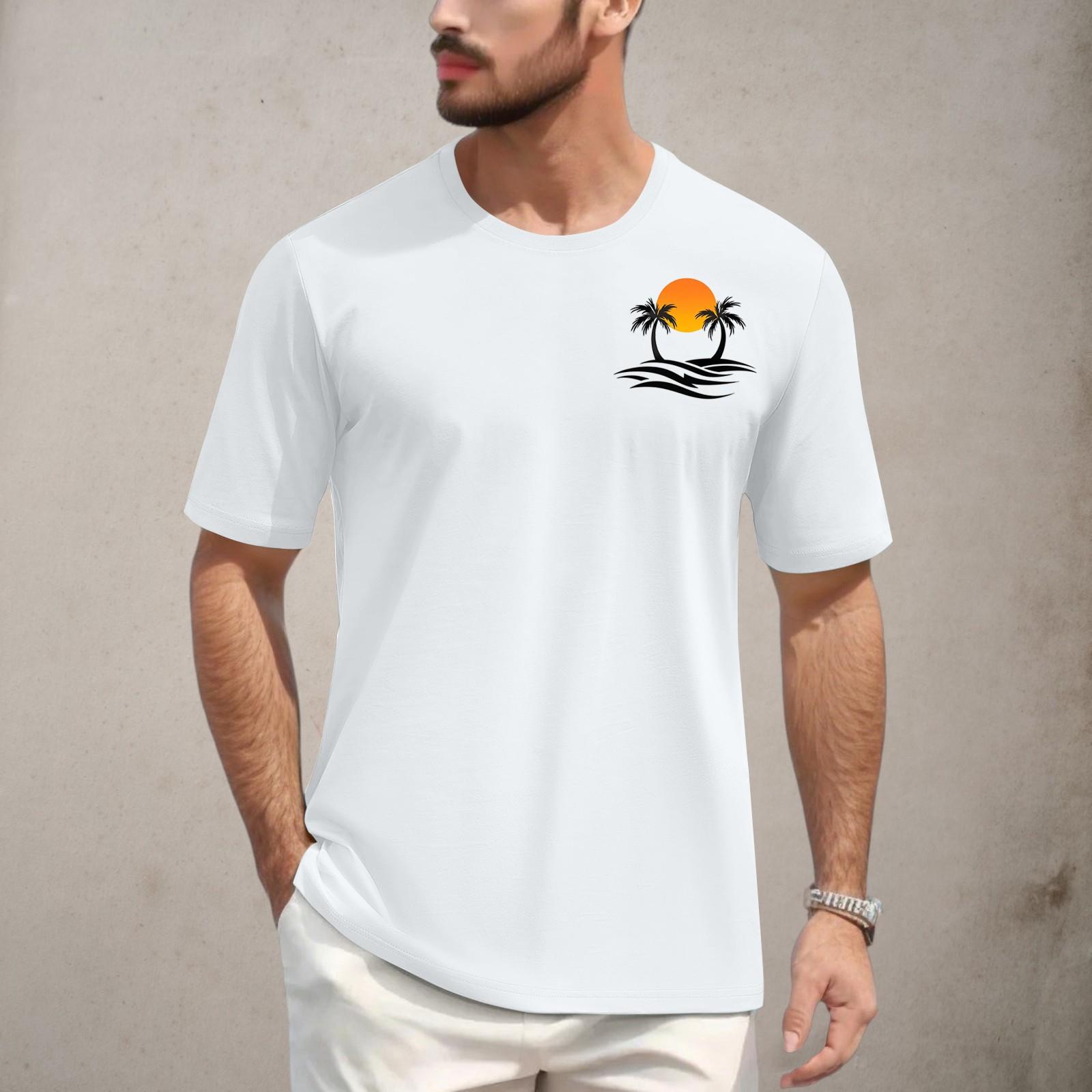 

Men s Round Neck Casual Printed Short Sleeve T-Shirt XL