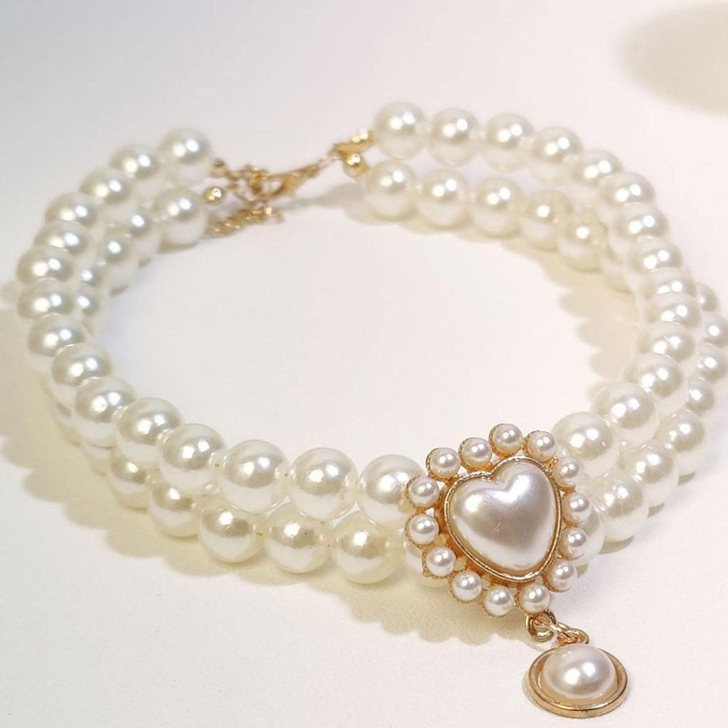 1 Pc Cat Pearl Necklace Cats & Dogs Fashionable Retro Cute Pendant Teddy Ragdoll Daily Wear Photo Shoots Decoration.