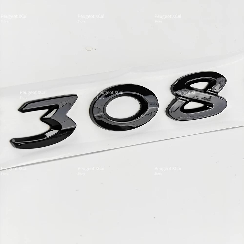 akpsw6 3D ABS Rear Trunk Emblem Badge Number Sticker for Peugeot 206 207 301 307 308 408 508 Car Accessories Comes with Back Glue