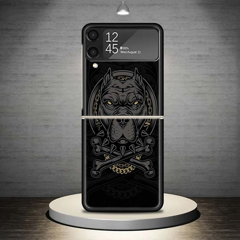 Pit Bull Pet Dog Pitbull Phone Case For Samsung Galaxy Z Flip 7 6 5 4 3 5G Shockproof Cover Z Flip7 Flip6 ZFlip5 Flip3 Flip4 Lux