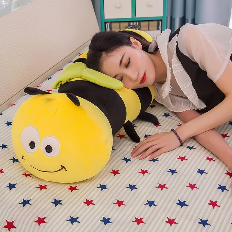 Cute Down Cotton Bee Doll Plush Toy Girl Sleeping Doll Warm Heart Accompany Birthday Gift Girl