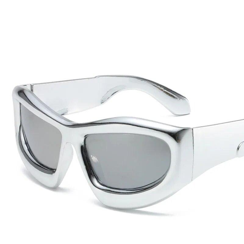 Cool Exaggerated Glasses Future Science And Technology Sense Skiing Big Frame Sunglasses Dazzling Men And Womean