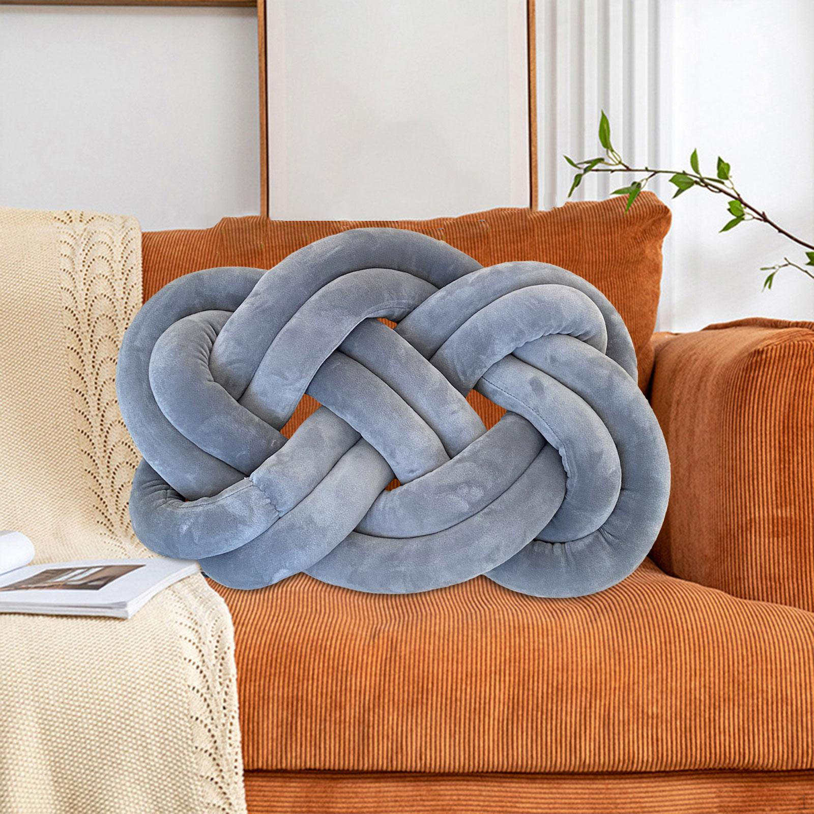 

Back Pillow Sofa Knot Ball Wrinkle Free DIY Polyester PP Cozy Waist Chair Cushion for light gray