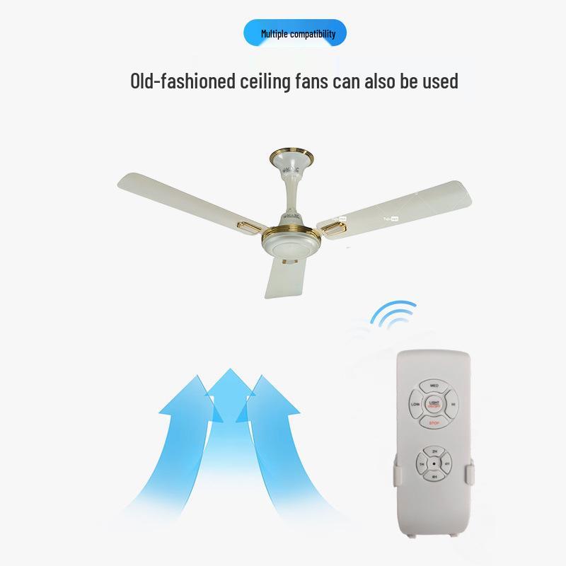 Wireless Remote-Controlled Ceiling Fan Light with Timer and Speed Control, 220V