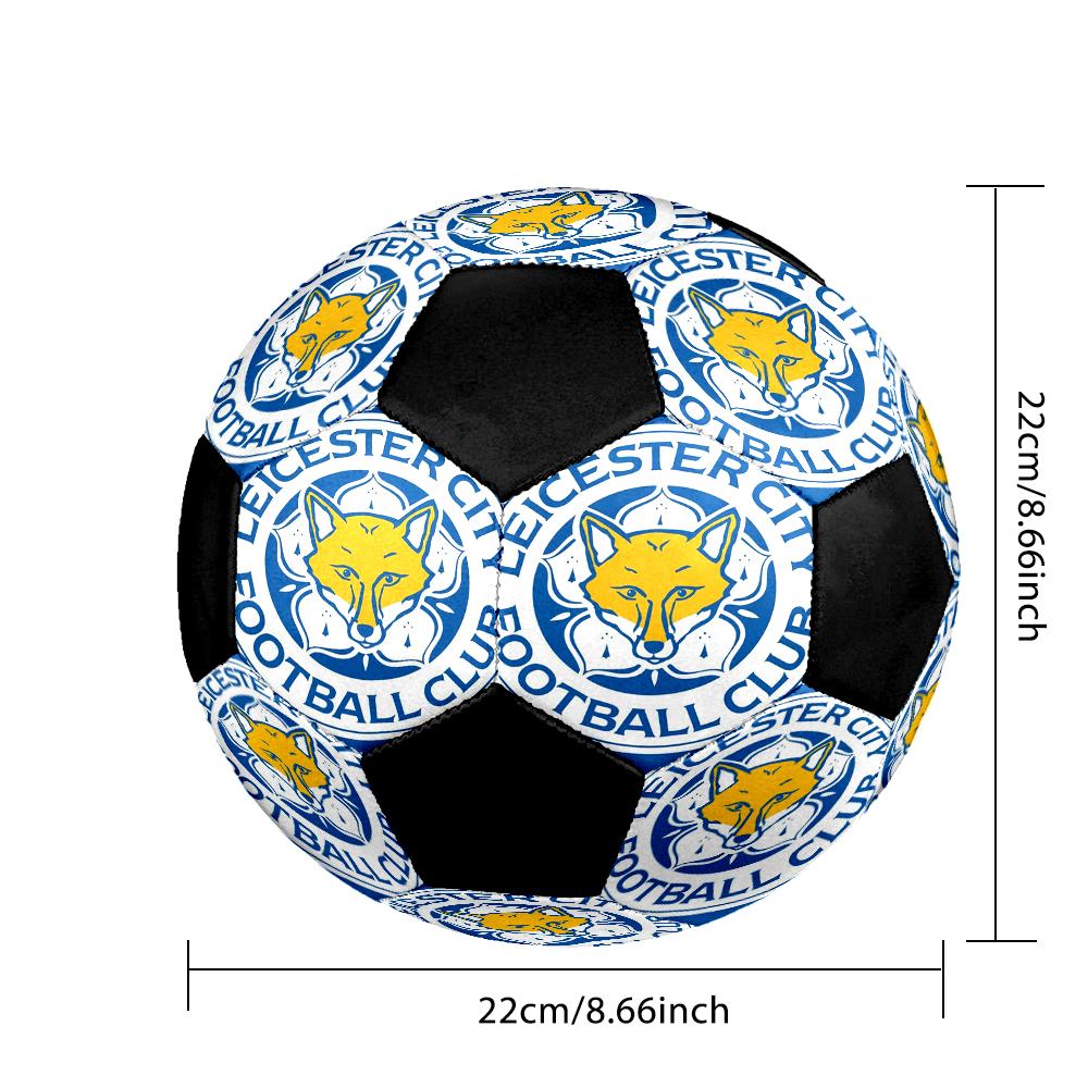 Leicester City Football Indoor Soccer Ball Colorful Machine Stitched PVC Size 5 Team Training Competition Ready Durable High-Bounce Cool Sports Gift