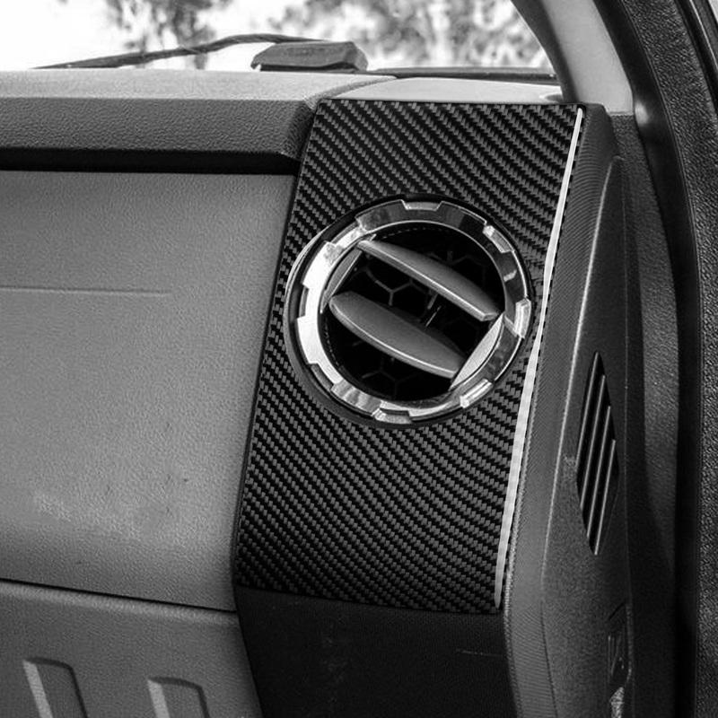 For Ford F-250 350 450 550 F-650 750 2011-2016 Real Carbon Fiber Stickers Co-pilot air vent panel Car Accessories decorative
