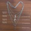 Elegant Grand Fade-Resistant 2.5 Square Pearl Stainless Steel Cross Necklace with Hand-Polished Mirror Finish