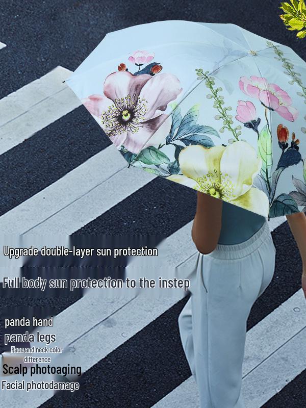 Baolizi Dual-Layer UV Protection Sun & Rain Umbrella for Women