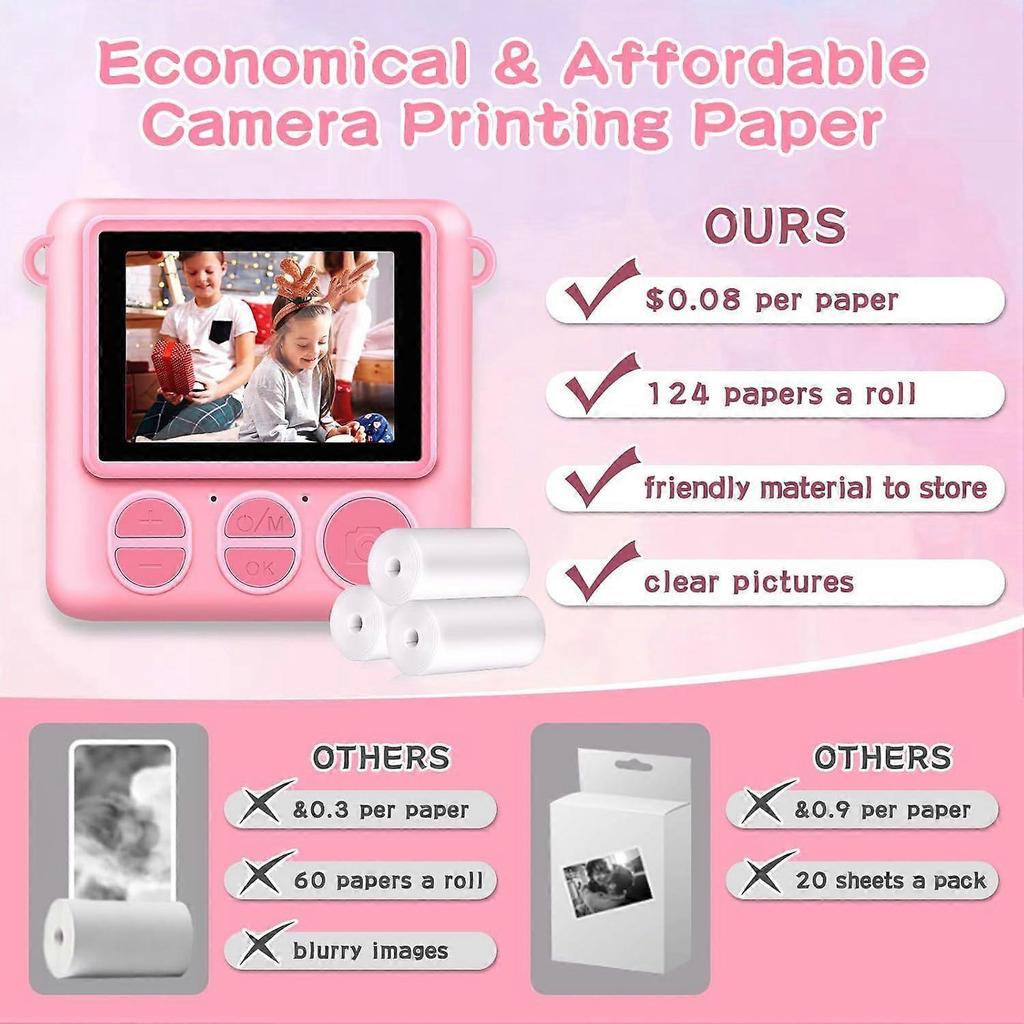 2025 Newest Kids Instant Print Camera, Portable Camera with 32G Card and 1080p