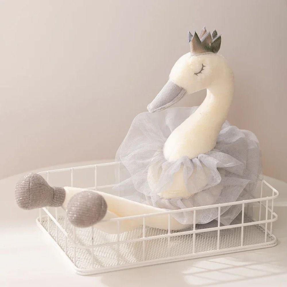 Princess Dress Stuffed Swan Doll Cute Cartoon Swan Animal Toy Skirt Swan Plush Toy  Gift for Girls