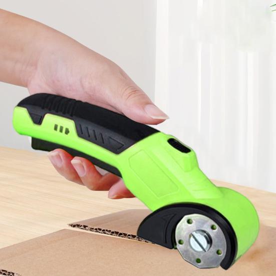 Electric Scissor Rechargeable Cardboard Cutter Light 2000mAh with LED Battery Rotary Cutter for Cloth Leather