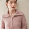 Women's Double-Strand Cashmere Half-Zip Hoodie: 2025 Autumn/Winter Collection.