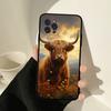 Lovely Animal Highland Cattle Phone Case For IPhone 16 15 14 13 12 Mini 11 Pro XS Max X XR SE 6 7 8 Plus Soft Silicone Cover