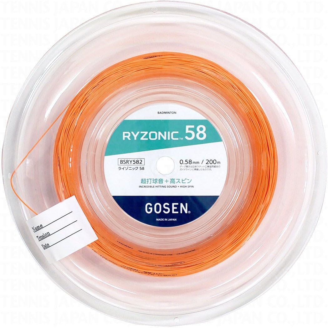 

GOSEN RYZONIC 58 Badminton 200m BSRY582 String, Roll, помаранчевий