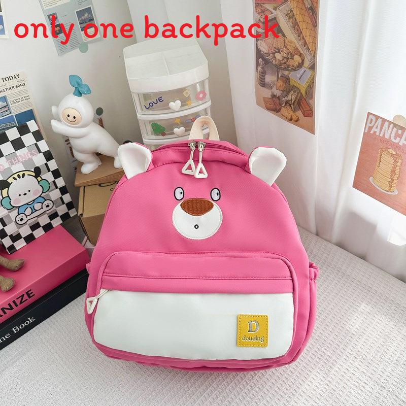 Children Little Bear Backpack Zipper Design Adjustable Shoulder Straps Schoolbag